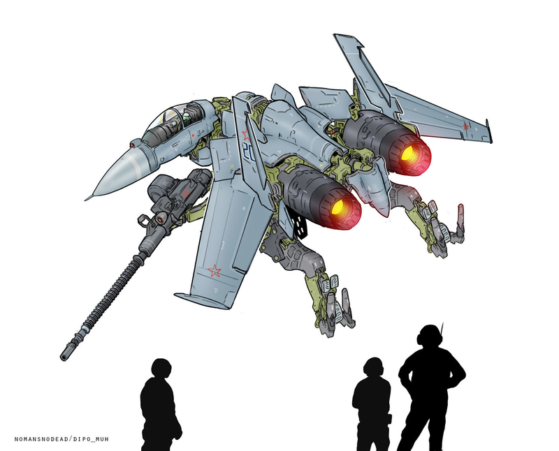 Illustration for article titled Modern Fighters As Transforming Mechs